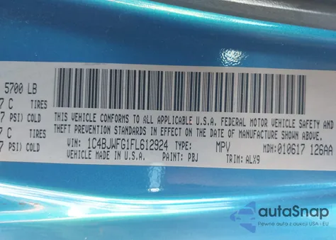 2015 Jeep Wrangler Unlimited Rubicon from USA, damaged, VIN 1C4BJWFG1FL612924